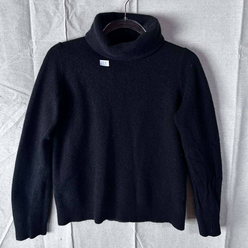 Barrow & Grove Black 100% Cashmere Turtleneck Sweater Womens Large Roll Neck